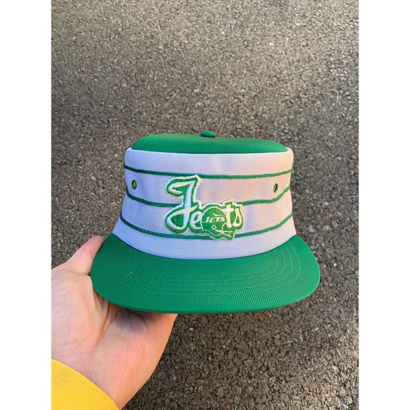Vintage 80s NY Jets Sports Specialties Pill Box Snapback NFL Football Hat - Picture 1 of 8